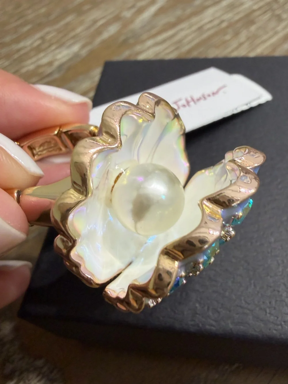 Betsey Johnson Sirens Cove Clam Shell Stretch Ring